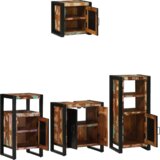 vidaXL Set namještaja za kupaonicu 4 pcs Čvrsto reciklirano drvo | shoptok.hr