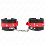 Kink Okovi Za Zapestje Black With Red Belt | Shoptok.si
