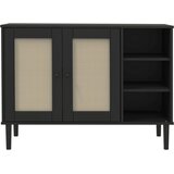  Komoda SENJA crna izgled ratana 112x40x80 cm masivna borovina | Eponuda.ba