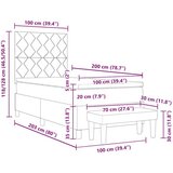 Box Postelja z vzmetnico z vzmetnico Roza 100 x 200 cm Žamet, (5000126896) | Shoptok.si