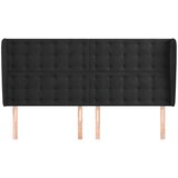  Uzglavlje s ušima crno 183x23x118/128 cm baršunasto | shoptok.hr