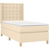  Krevet s oprugama i madracem krem 100 x 200 cm od tkanine | shoptok.hr