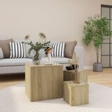 vidaXL Stranske mizice 3 kosi sonoma hrast iverna plošča, (20979128) | Shoptok.si