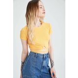 Defacto Fitted Short Sleeve Crop Top Cene