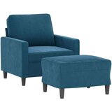  Fotelja s tabureom plava 60 cm baršunasta | shoptok.hr