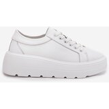 EVENTO Leather Sneakers On Chunky Platform White Sylvessa | shoptok.hr
