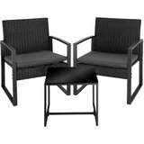 Set vrtnog namještaja: stol i 2 stolice za terasu/ balkon - crna | Shoptok.si