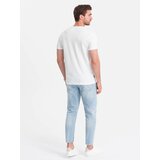 Ombre Men's printed cotton t-shirt California - white | Shoptok.si