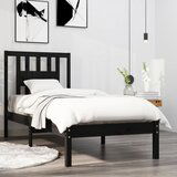 Maison Chic Posteljni okvir - Enojna postelja - Postelja za odrasle črn iz trdnega lesa 75x190 cm-J14153, (21765133) | Shoptok.si