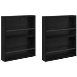  Polica za časopise s policom 2 pcs Crni hrast 60 x 12 x 70 cm | shoptok.hr