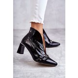 Maciejka Leather boots on a post Black | Shoptok.si