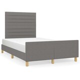 vidaXL Posteljni okvir z vzglavjem temno siv 120x190 cm tkanina | Shoptok.si