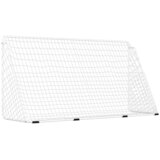vidaXL Nogometni gol z mrežo bel 366x122x182 cm jeklo | Shoptok.si
