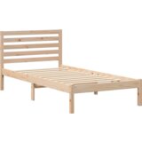 vidaXL krevetna konstrukcija smeđa 90 x 190 cm čvrsta borova drva | shoptok.hr