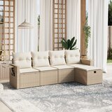 vidaXL 5-dijelni vrtni set sofa s jastucima bež od poliratana | shoptok.hr