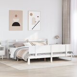 Furnova Posteljni okvir z vzglavjem brez vzmetnice bel 200x200 cm, (21935029) Cene