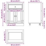  Cabinet s ladicama Med 60 x 46 x 81 5 cm Čvrsto borovo drvo | shoptok.hr