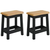 vidaXL Barski stol EKAI 2 pcs Črna 40 x 29 x 45,5 cm Trdna borovina, (5000302477) Cene