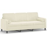 Maison Chic kavč - Sofa - Kanape trosed z okrasnimi blazinami krem 180 cm žamet, (21727543) Cene