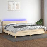 The Living Store Box spring postelja z vzmetnico LED krem 200x200 cm blago - Box Spring Postelja, (21518073) | Shoptok.si