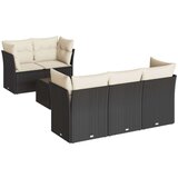  6-dijelni set vrtnih sofa s jastucima crni od poliratana | shoptok.hr