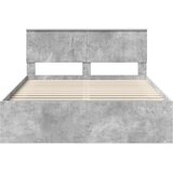  Krevetna konstrukcija Beton 140 x 200 cm Čvrsto borovo drvo | shoptok.hr