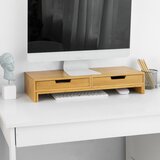 SoBuy stojalo za monitor pisalna miza organizator z 2 predali v barvi lesa v skandinavskem slogu, (20815121) | Shoptok.si