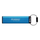 Kingston Technology IronKey Keypad 200 USB izbrisivi memorijski pogon 64 GB USB Tip-C 3.2 Gen 1 (3.1 Gen 1) Plavo | shoptok.hr