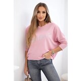Kesi Włoski Blouse with the inscription Fantastic powder pink | shoptok.hr