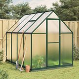 vidaXL Rastlinjak z okvirjem zelen 224x169x202 cm aluminij Cene