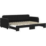  Dnevni krevet na razvlačenje crni 80 x 200 cm baršunasti | shoptok.hr