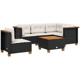 vidaXL Vrtna sedežna garnitura 6-delna z blazinami črna poli ratan | Shoptok.si