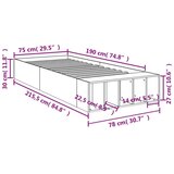 vidaXL Okvir kreveta boja betona 75x190 cm od konstruiranog drva | shoptok.hr