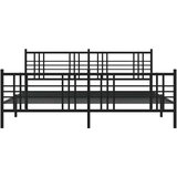 vidaXL Kovinski posteljni okvir z vzglavjem in vznožjem črn 183x213 cm | Shoptok.si