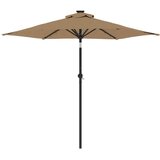  Vrtni suncobran s čeličnom šipkom LED smeđesivi 225x225x212 cm | Eponuda.ba