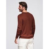 Ombre Men's sweater with round neckline in stretch knit with classic weave - maroon | Shoptok.si