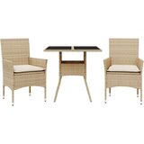  3-dijelni vrtni blagovaonski set s jastucima poliratan i staklo | shoptok.hr