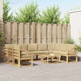  Set vanjskih sofa 10 kom. Bijela i bež Poliester | shoptok.hr