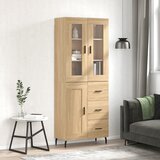 vidaXL Visoka komoda sonoma hrast 69,5x34x180 cm inženirski les | Shoptok.si