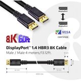 Club3d DisplayPort Priključni kabel [1x Muški konektor DisplayPort - 1x Muški konektor DisplayPort] 4 m Crna Cijene
