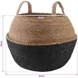  Saksija za biljke s ručkama 2 kom. Crna Ø 45 x 36 cm - Crna Ø 45 x 36 cm 2 | shoptok.hr