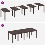  Set od 9 komada za objedovanje na otvorenom sa jastučićima Smeđa Poli ratan | shoptok.hr