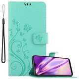 Cadorabo Samsung Galaxy A10s/M01s v klasično srebrno - ovitek v cvetličnem dizajnu z magnetnim zapiranjem, stoječo funkcijo in režami za kartice, (20562633) | Shoptok.si