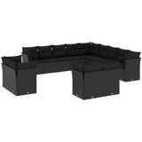  13-dijelni set vrtnih sofa s jastucima poliratan crni | shoptok.hr