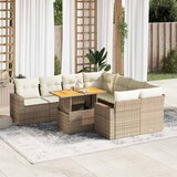 Maison Chic Seti vrtnega pohištva - Vrtna garnitura 9-delna z blazinami bež poli ratan, (21796115) | Shoptok.si
