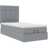  Otomanski okvir kreveta s madraca svijetlosivi 90x190cm tkanine | shoptok.hr