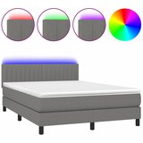  box spring s madracem LED tamnosivi 140x190 cm tkanina | shoptok.hr