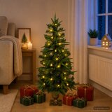 Mini božićno drvce 120 cm 100 LED lampica Topla bijela PVC i PE | shoptok.hr