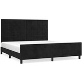 Posteljni okvir z vzglavjem črn 160x200 cm žamet, (20903533) | Shoptok.si
