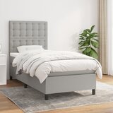 Maison Chic Box spring postelja - Vzmetna postelja z vzmetnico svetlo siv 100x200 cm blago SL474, (21909215) | Shoptok.si